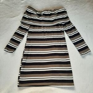 Off The Shoulder Striped Dress Size L